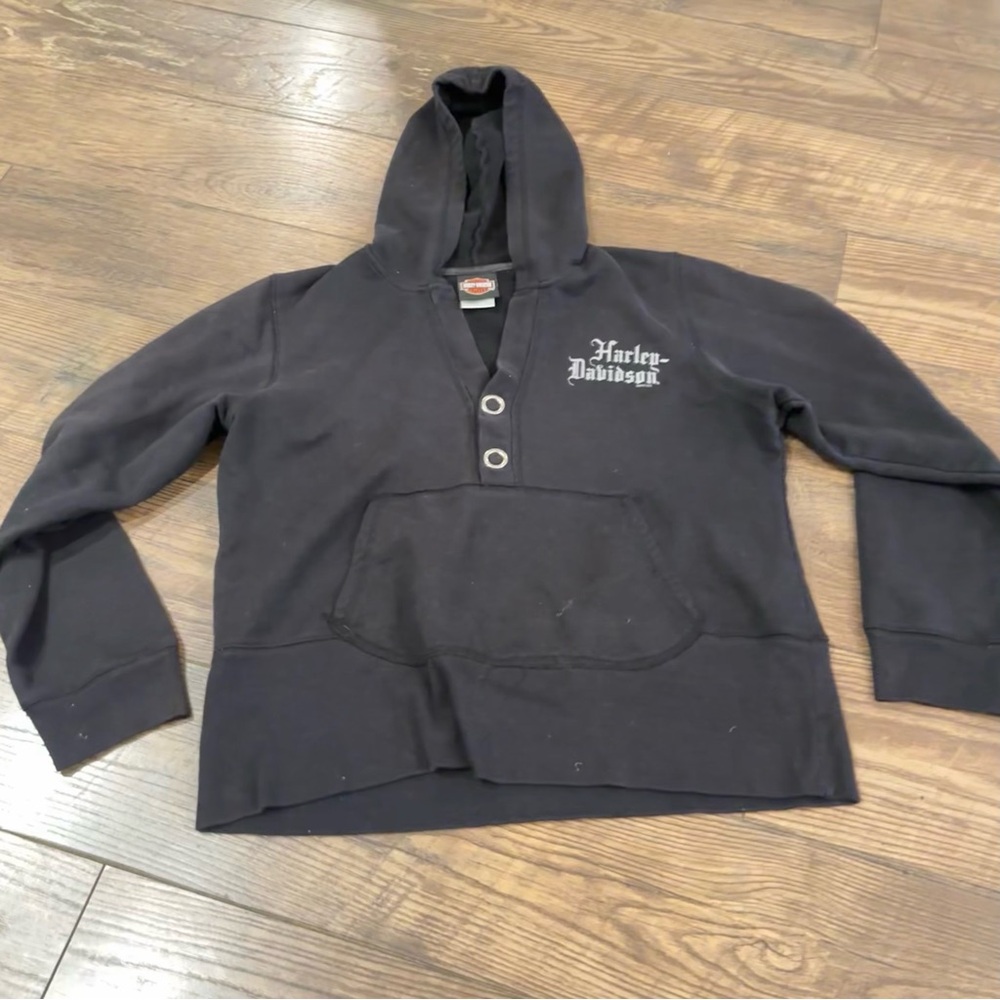 Harley Davidson Womens Large Black Pullover Sweater Latus Motors Gladstone OR